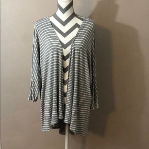 LuLaRoe Striped Grey Kimono